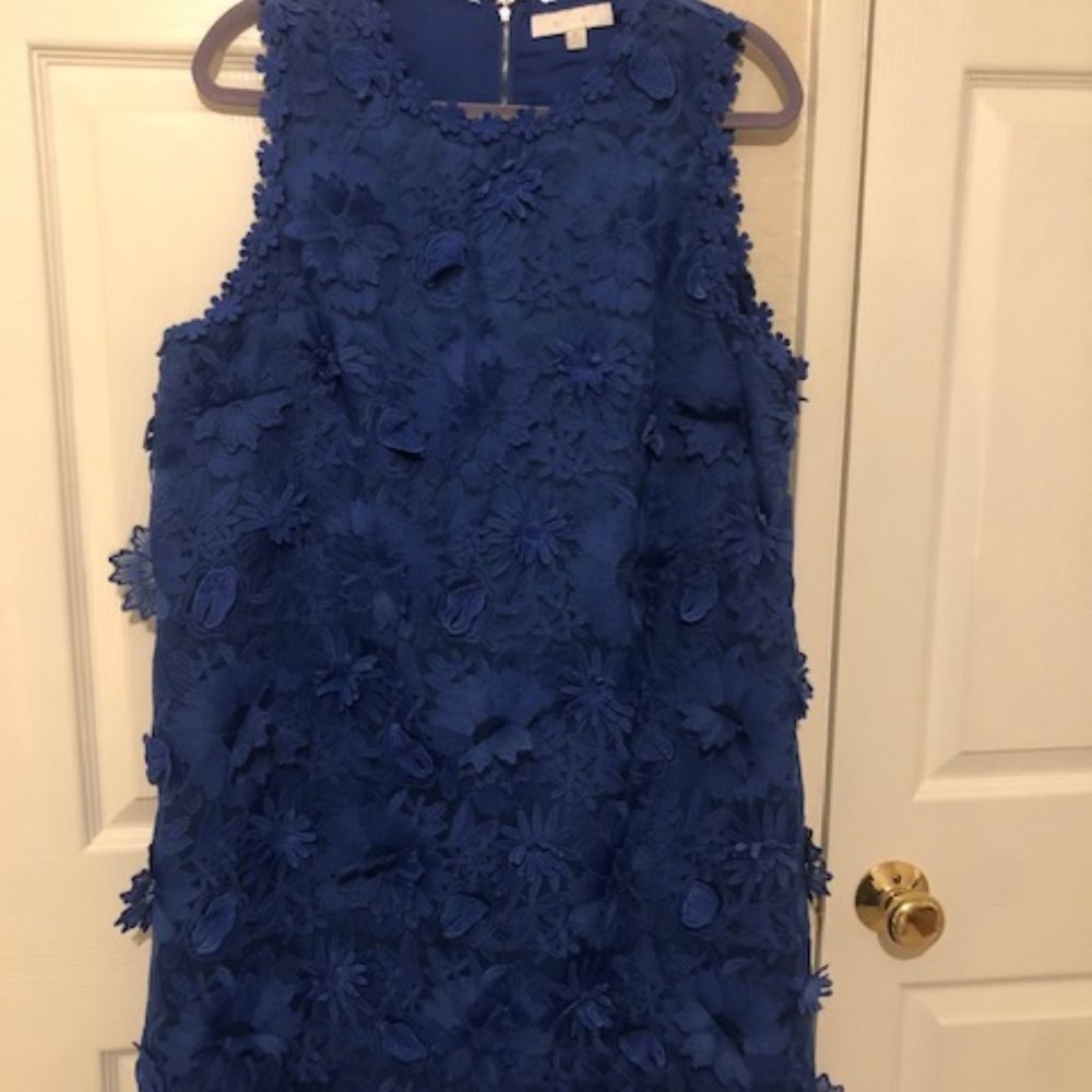 Anthropologie Blue Aplique Dress